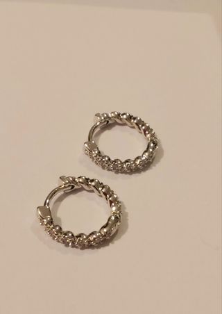 Pendientes aros de circonitas cúbicas y plata