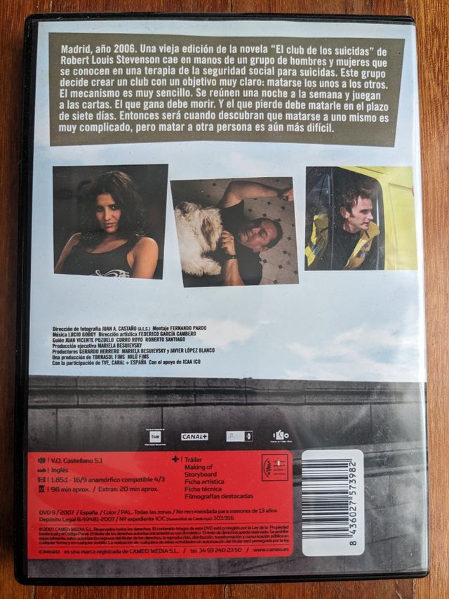 DVD película El club de los suicidas (3x10€)