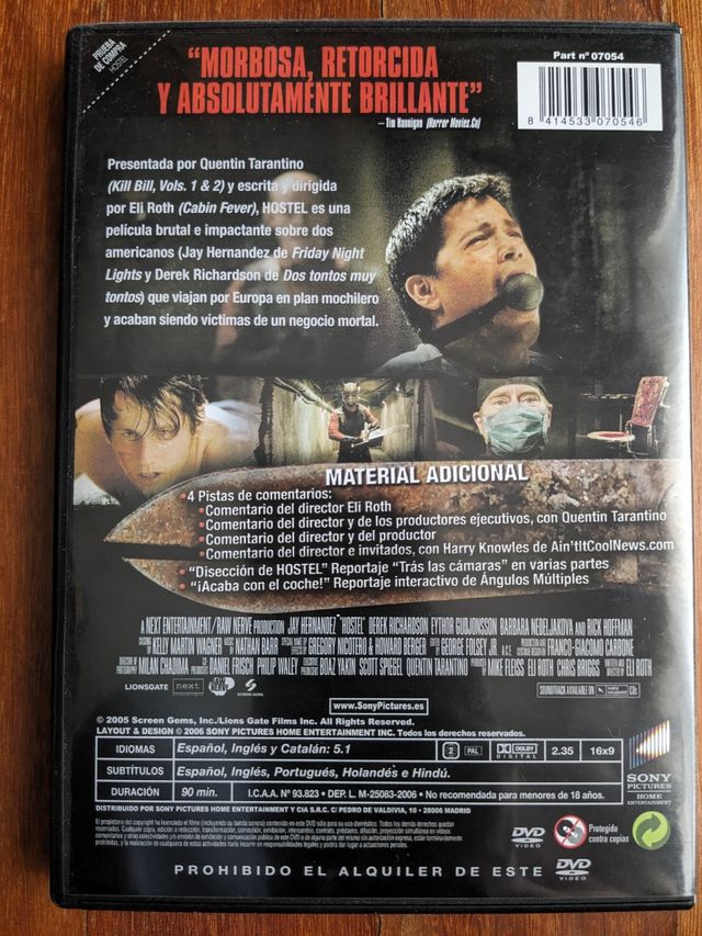 DVD película Hostel (3x10€)
