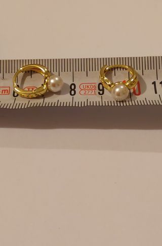 Pendientes plata de aro y perla blanca