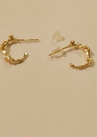 Pendientes semi aros Five dorados en plata 925
