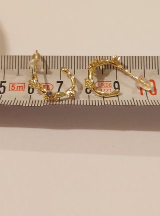 Pendientes semi aros Five dorados en plata 925