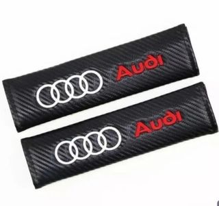 Almohadillas logo Audi piel,cinturón coche.