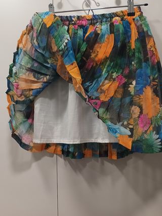 Falda estampada plisada 