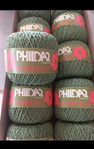 Gomitoli di cotone filo di scozia verde n.5