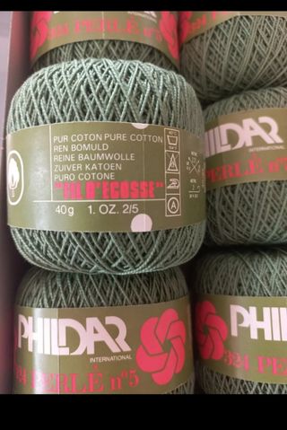 Gomitoli di cotone filo di scozia verde n.5