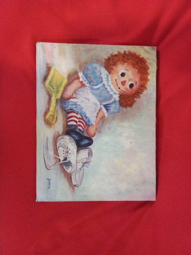 Cuadro oleo muñeca Annabelle Cuarto Milenio