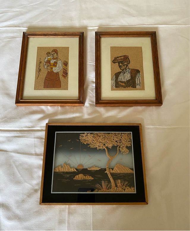 Lotto 3 quadri piccoli arte sarda Vintage