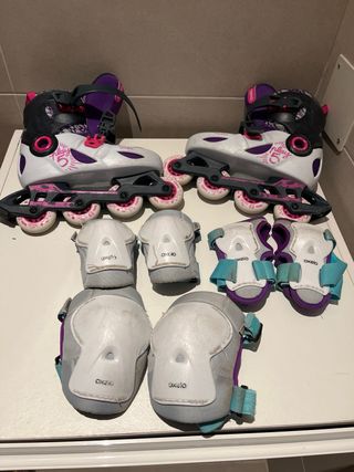 Patines Oxelo play 5 (T32-34) y protectores