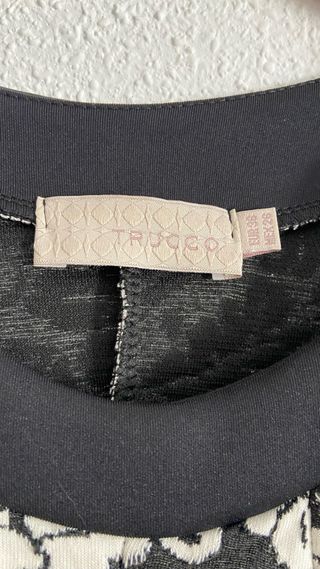 Vestido corto blanco y negro Trucco