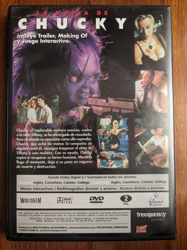 DVD película La novia de Chucky (3x10€)