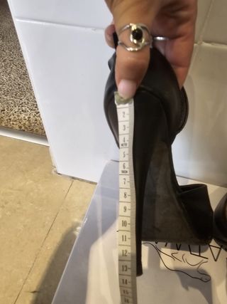 sandalias negras tacón Bershka T38 tacón 13cm