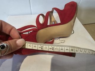 Sandalias tacón rojas Zara T38 tacón 10cm