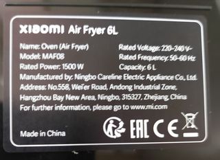 Freidora Xiaomi Airfryer 6 L