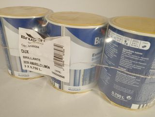 3 botes de pintura esmalte amarillo limón 