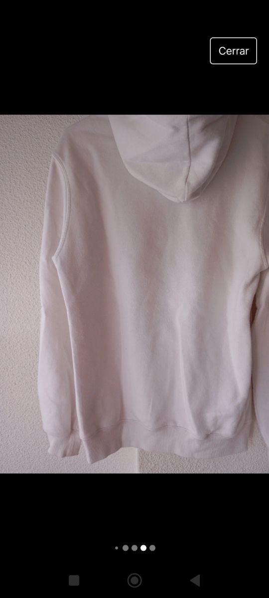 Sudadera con capucha blanca.Unisex.T.XS