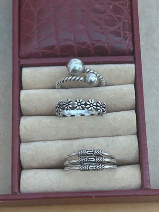 Set 3 anelli argento indiano