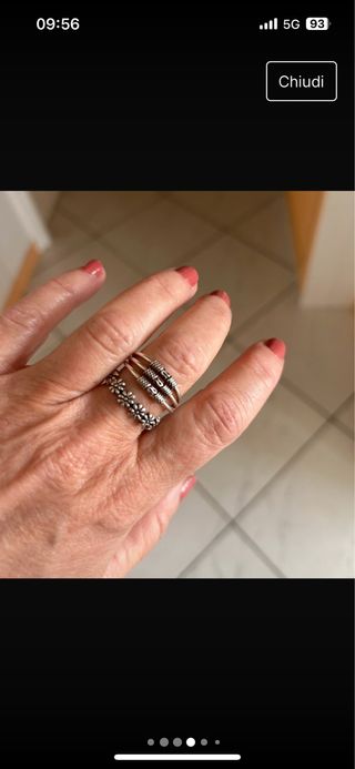 Set 3 anelli argento indiano