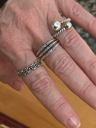 Set 3 anelli argento indiano