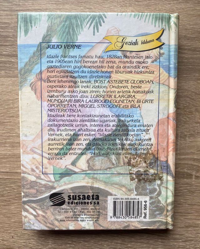 Libro infantil Bi Urte Oporretan» euskera J. Verne