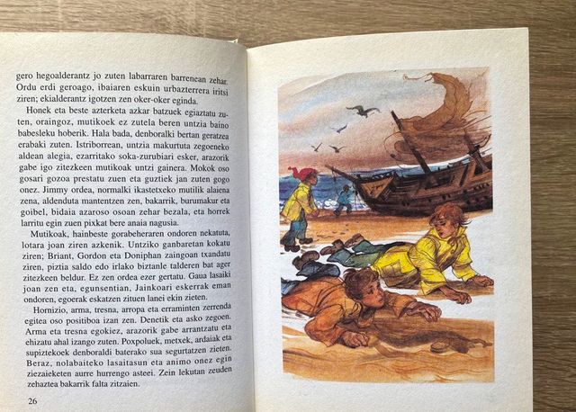 Libro infantil Bi Urte Oporretan» euskera J. Verne