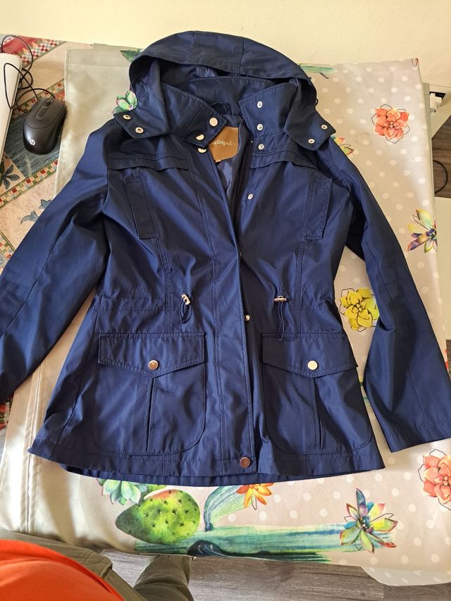 Impermeabile blu conbipel taglia m