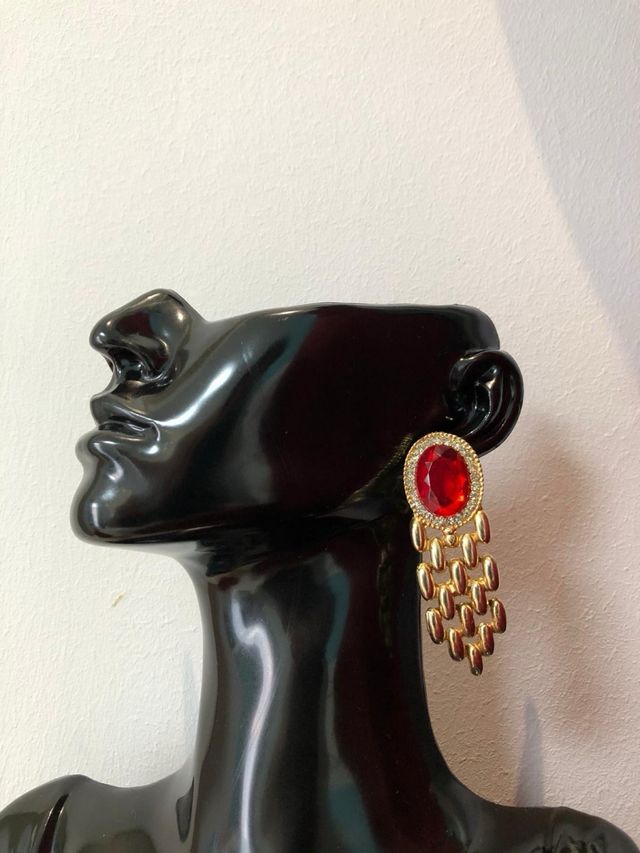 Orecchini vintage rosso oro