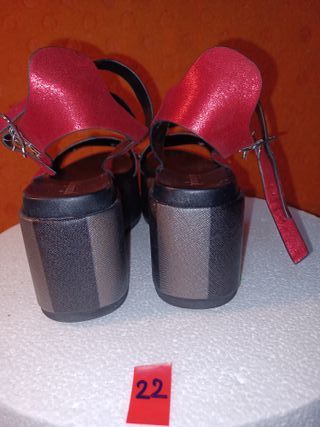 Sabot Nero Grigio raso rosso Tg 36 Prima Donna H8