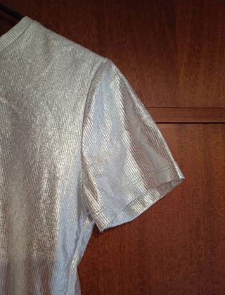 Camiseta plateada Zara