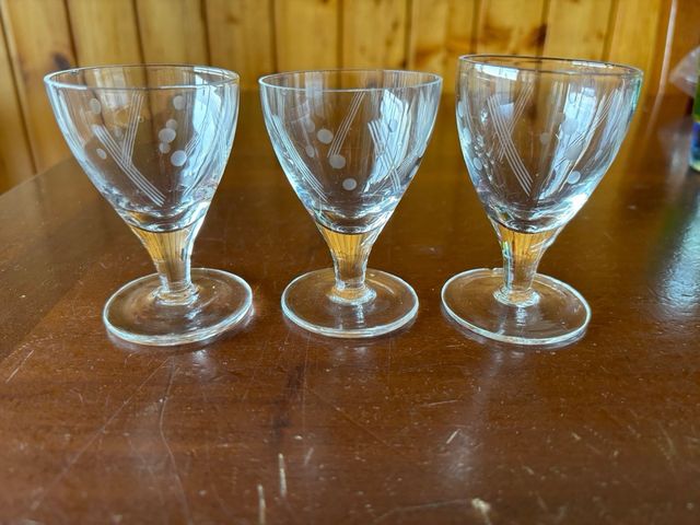 Set di 3 bicchieri da amaro nuovi