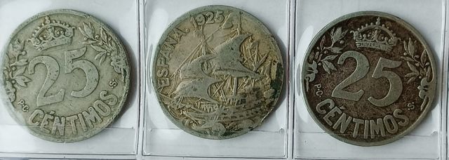 5 Monedas 25 céntimos España 