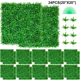 24 Pezzi Artificiale Pannello da Siepe di Bosso 61