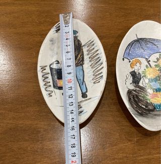 2 piattini in ceramica dipinti a mano pezzi unici