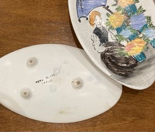 2 piattini in ceramica dipinti a mano pezzi unici