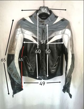 Cazadora cuero auténtico racing motociclismo Medid