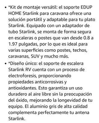 Soporte starlink para caravanas