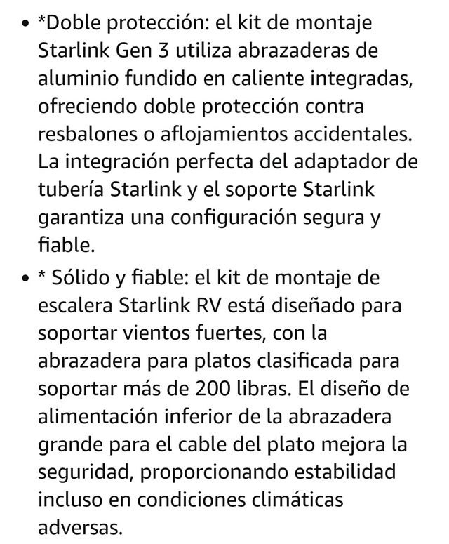 Soporte starlink para caravanas