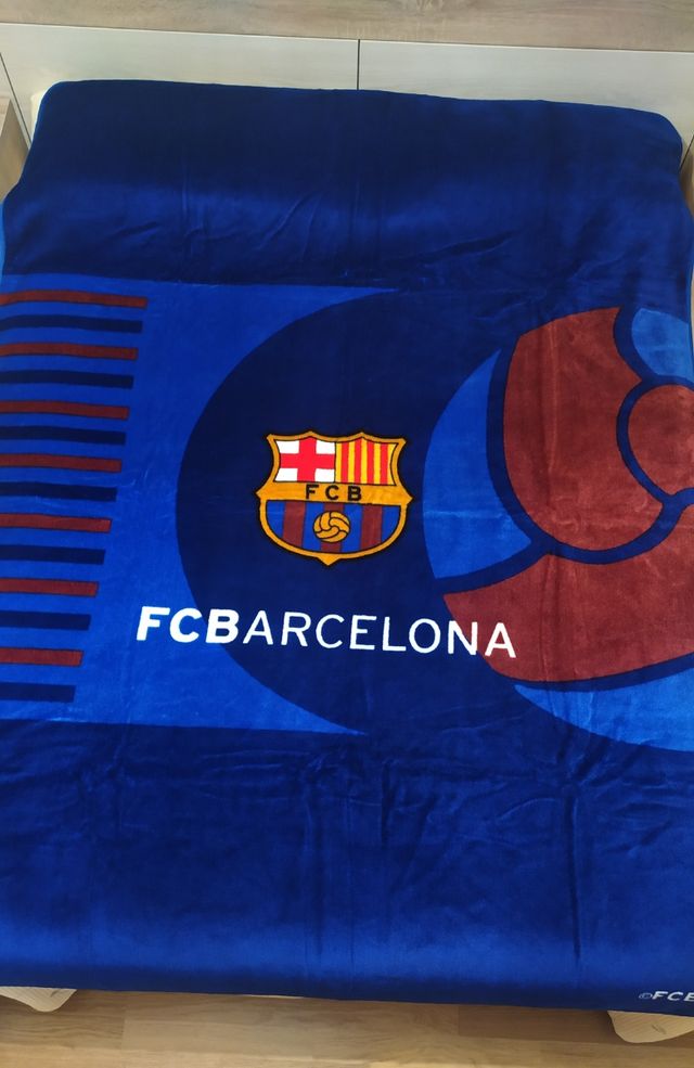 Manta del Barça de terciopelo