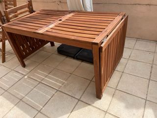 Mesa jardin extensible y 2 sillas relax