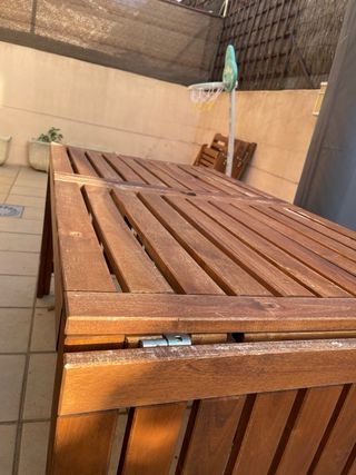 Mesa jardin extensible y 2 sillas relax