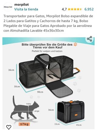Transportín extensible (gato/perro)