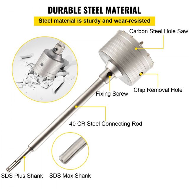 Kit sega a tazza per cemento Punta da trapano per