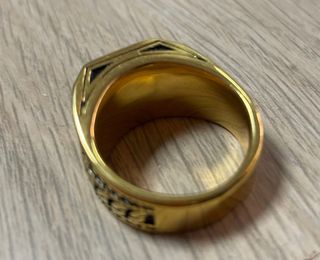 Anillo de esmeralda oro acero inoxdable