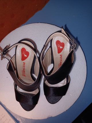 Scarpe estive Alte con tacco 12 plateau Nero Tg36