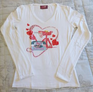 Maglia cotone con pantera rosa tg 42