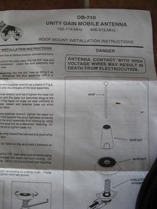 Antena Móvel DB-710 132-174MHz e 406-512MHz