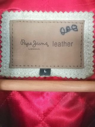 Cazadora rockera cuero auténtico Pepe Jeans. L. 