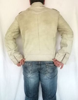 Cazadora rockera cuero auténtico Pepe Jeans. L. 