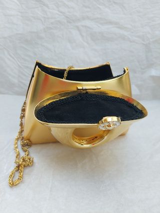 Bolso d fiesta en dorado mate y brillo