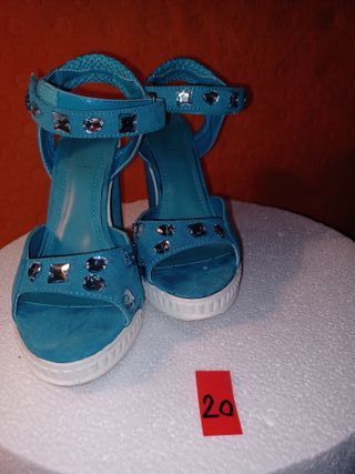 Scarpa alta donna turchese scamosciata tacco 11 cm